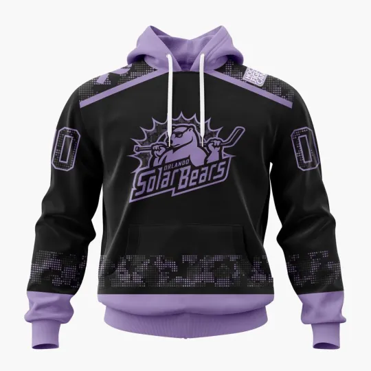 Personalized Orlando Solar Bears Hoodie Special Hockey Fights Cancer Black