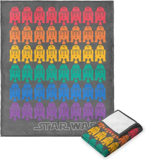 Discover Disney Star Wars Classic R2D2 Pride Cozy Fleece Blanket