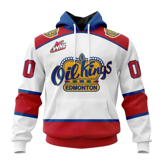 Discover Personalized Edmonton Oil Kings 2025/26 White Hoodie Pullover T-Shirt Fan Gear