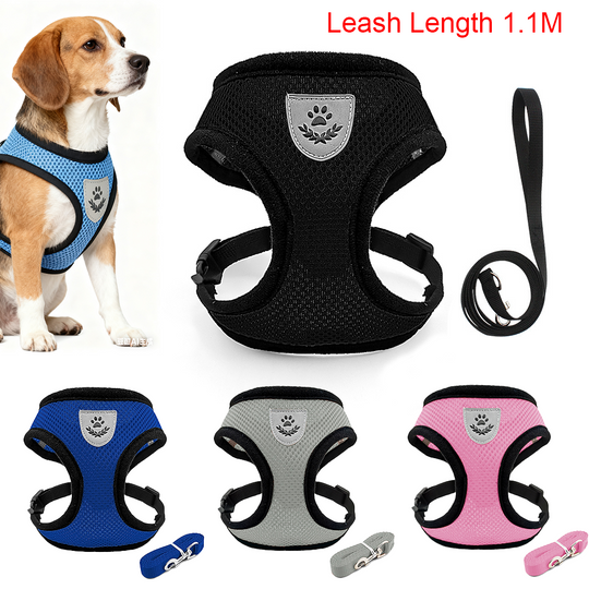 Discover Reflective Pet Harness for Small Medium Dogs Cats Breathable Pets Vest Harnesses And Leash Set For Beagle Pug Dog Accessories