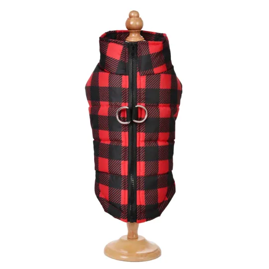 Discover Plaid Print Dog Clothes For Small Dogs Cats  Dogs Coat Cats Jacket With Zipper Waterproof Winter Puppy Vest Costume Pet Apparel