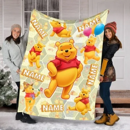 Discover Disney Winnie The Pooh Fleece Blanket Tigger Piglet Decor, Christmas Gift Disney