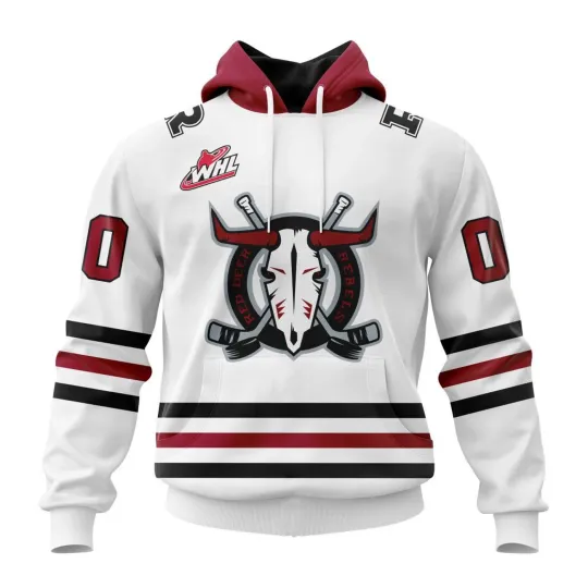 Personalize Red Deer Rebels 2025/26 White Design Hoodie Fan Gear
