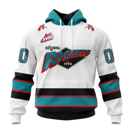 Discover Personalized Kelowna Rockets 2025/26 White Hoodie Men's Fan Gear