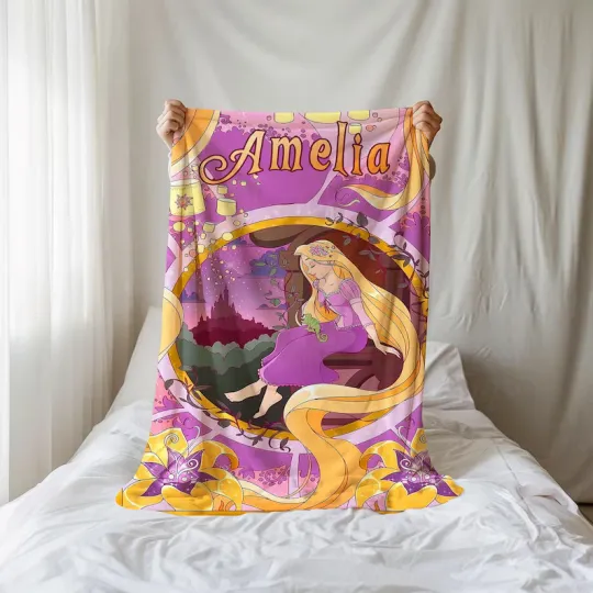 Discover Personalized Disney Princess Rapunzel Tangled Fleece Blanket