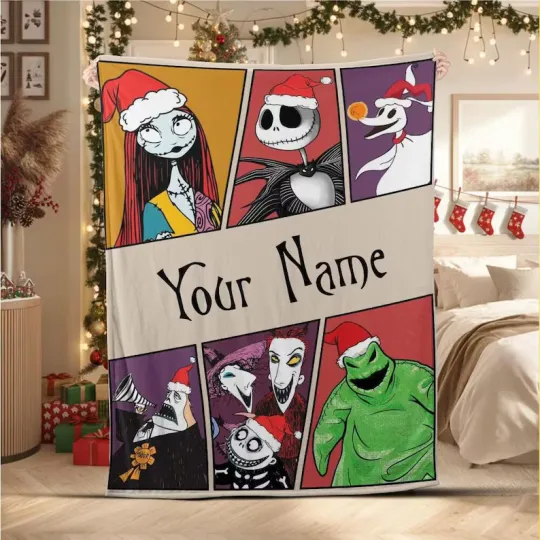 Discover Custom Disney Nightmare Before Christmas Fleece Blanket