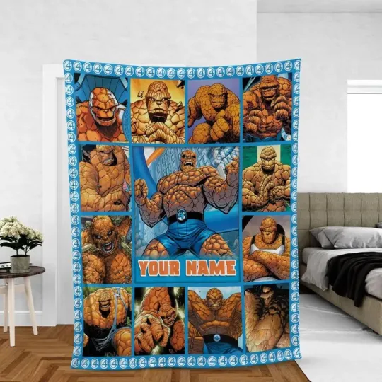 Discover Disney Marvel Fantasic Four The Thing Cozy Customized Name Fleece Blanket