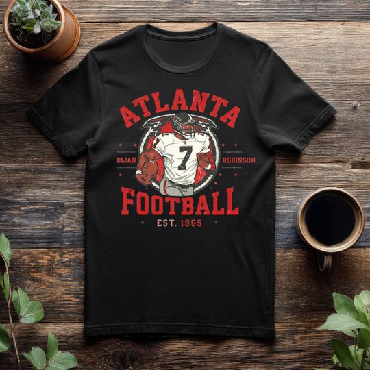 Discover Atlanta Football T-Shirt, Bijan Robinson Shirt, Falcons Fan Tee, football Inspired Gift for Men,Retro football Graphic T-Shirt