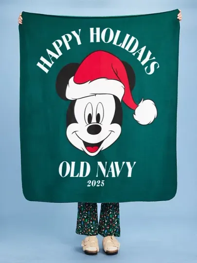 Discover Old Navy x Disney Mickey Mouse Logo-Graphic Fleece Blanket