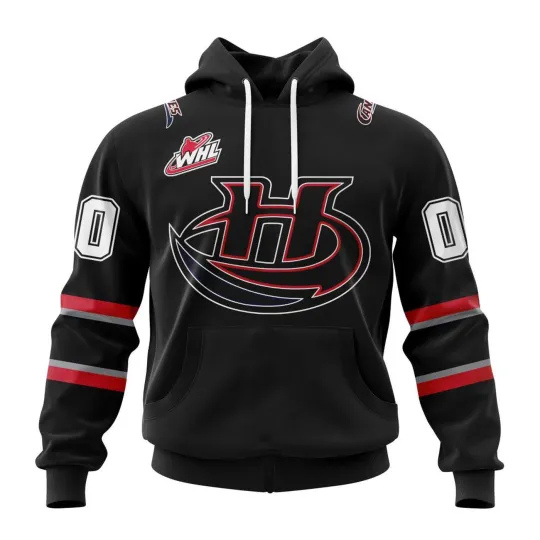 Discover Personalized Lethbridge Hurricanes 2025/26 Black Hoodie Zip Up T-Shirt Fan Gear