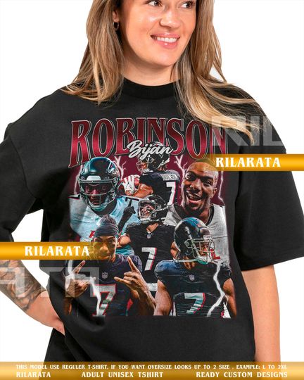 Discover Bijan Robinson Vintage T-Shirt Gift for Women and Man Shirt Unisex Tee Sport Sweatshirt