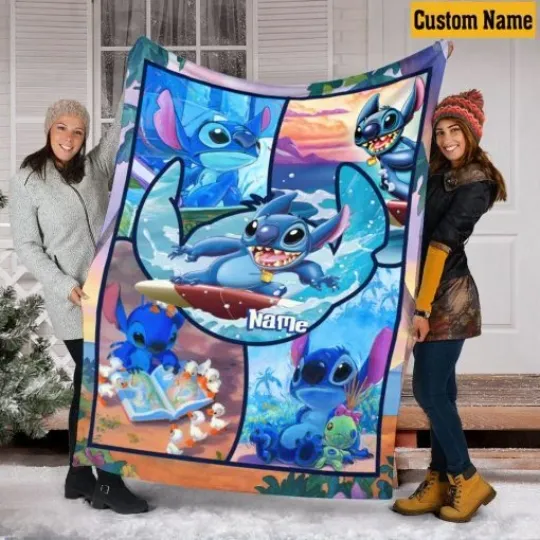 Discover Disney Stitch Plush Fleece Blanket, Lilo & Stitch Disney Fleece Blanket