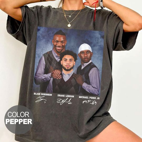 Discover Bijan Robinson Michael Penix Jr Drake London Football Shirt, Pittsburgh Step Bros Tee, Funny Ice Hockey Gift Comfort Colors