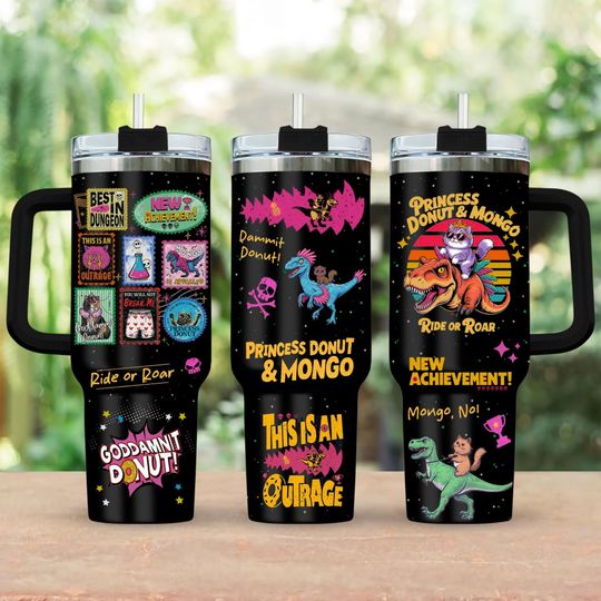 Discover 4Princess Donut And Mongo 40oz Tumbler, Dungeon Crawler Carl Stainless Tumbler, Bookish 30oz Tumbler, Fantasy Book Drinkware Tumbler