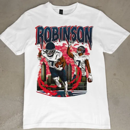 Bijan Robinson T-Shirt Atlanta Falcons Football Graphic Tee football Fan Shirt Retro