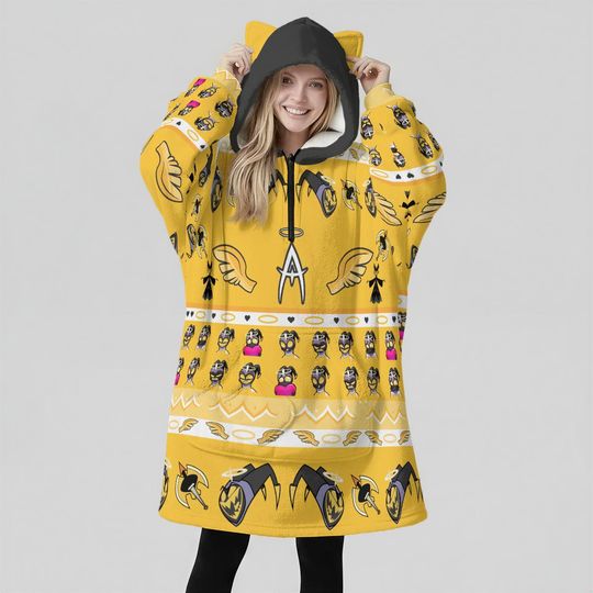 Adam Pastel Anime Blanket Hoodie: Chibi Character, Oversize Hazbin Hotel