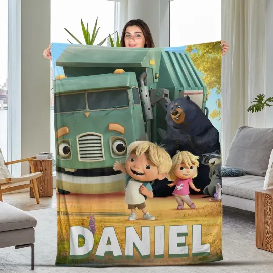 Discover Hank And Trash Truck Blanket - Disney Blanket - Custom Disney Gifts