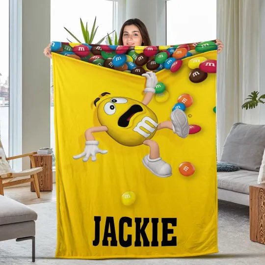 Discover Personalized M And M Blanket, Chocolate Velvet Blanket,Chocolate Candy