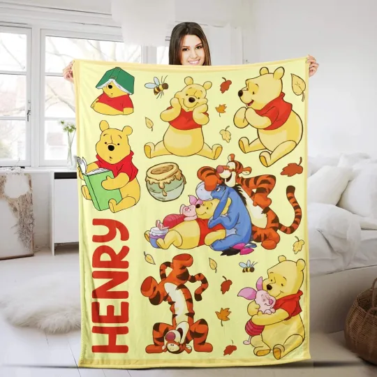 Discover Personalized Disney Winnie The Pooh And Friends Fleece Blanket