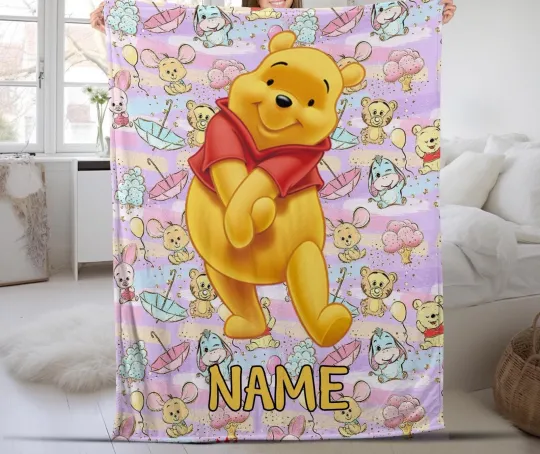 Discover Personalized Winnie The Pooh Blanket, Pooh Bear Blanket