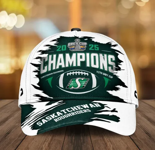 Discover Saskatchewann Roughrider 2025 Grey Cup Champions Cap