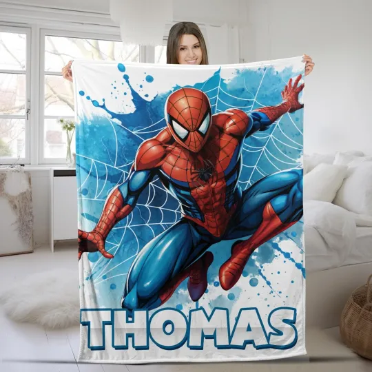 Discover Personalized Family Spider Blanket , Spider Hero Quilt Gift For Kids