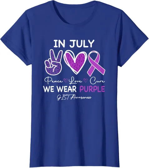 Discover In July We Wear Purple For GIST Awareness Peace Ladies' Crewneck T-Shirt