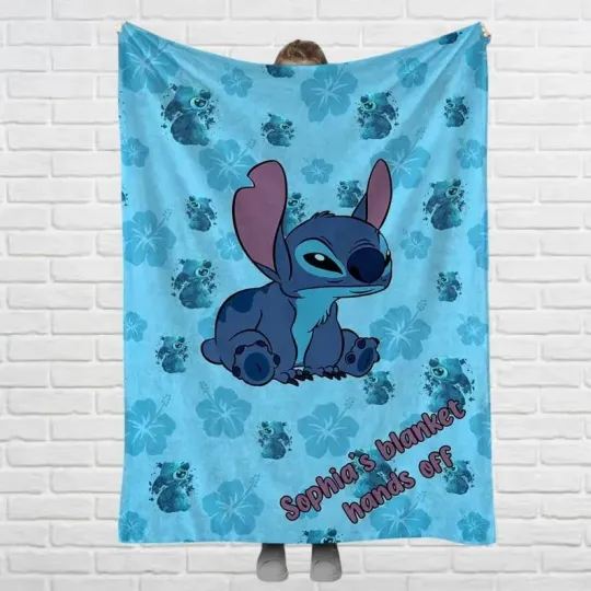 Personalized Lilo And Stitch Ohana Means Family Fleece Blanket