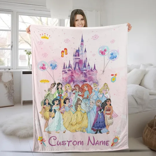 Discover Personalized Disney Castle Princess Fleece Blanket