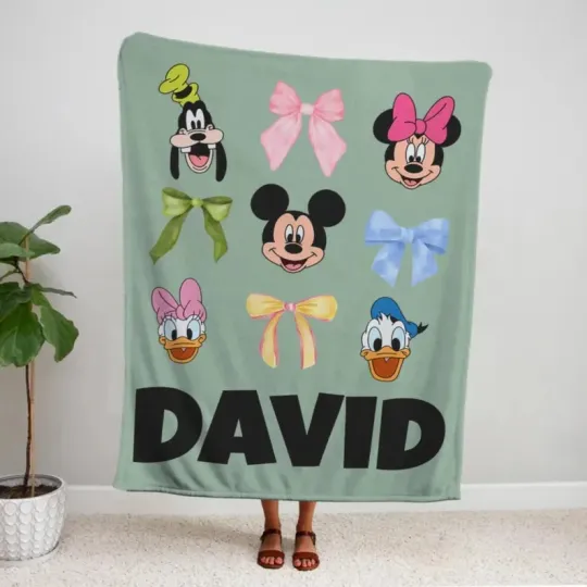Discover Personalized Disney Mickey & Friends Bow Fleece Blanket