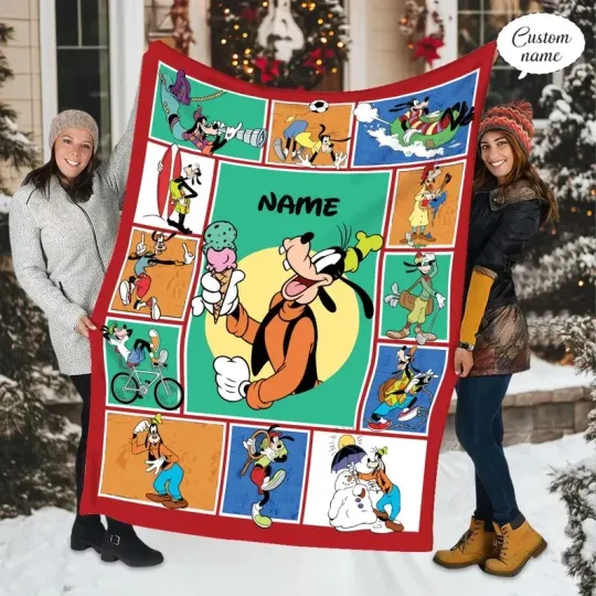 Discover Personalized Disney Goofy Goof Fleece Blanket