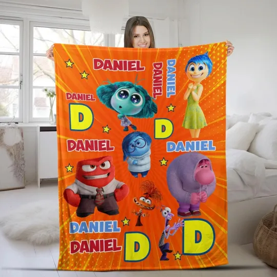 Discover Personalized Disney Inside Out 2 Christmas Holiday Fleece Blanket