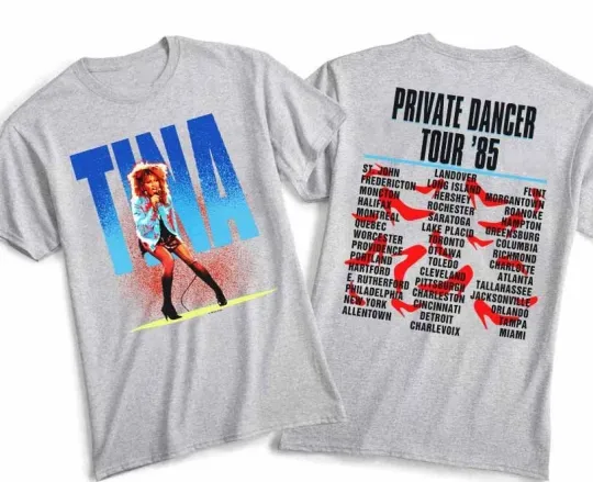 2 sides Tina Turner Private Dancer Tour Shirt
