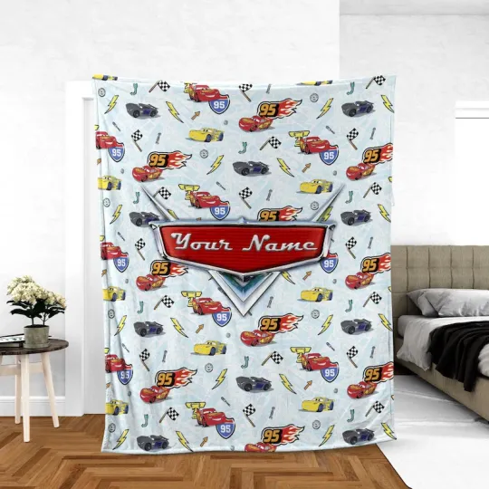 Discover Custom Disney Cars Character Blanket, Lightning McQueen Tow Mater Fleece Blanket