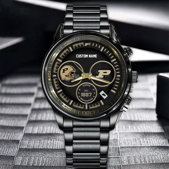 Discover Boilermakers Black Stainless Steel Watch – Custom Name