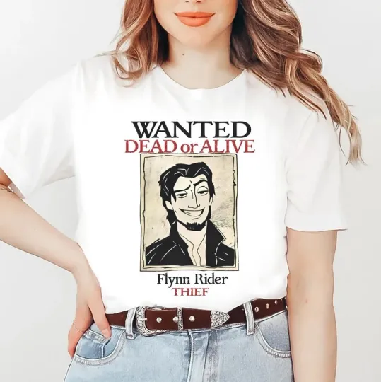 Discover Disney Tangled Funny Wanted Dead Or Alive White T-Shirt 2025