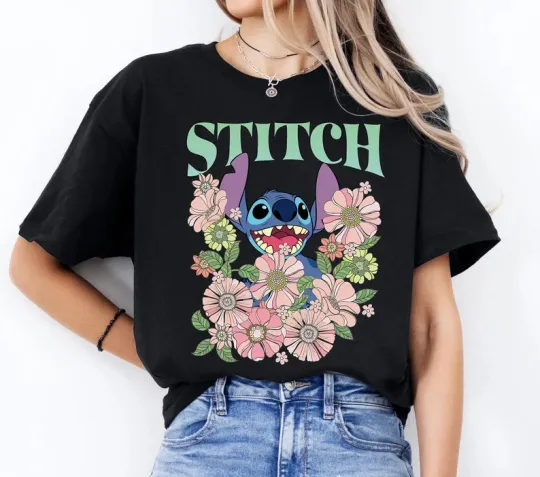 Discover Disney Lilol Stitch Stitch Disney Lilo Ohana Portrait T-shirt 2025