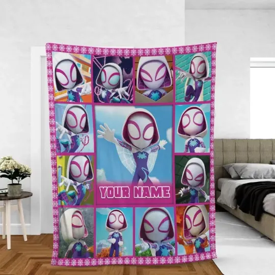 Discover Disney Spidey And His Amazing Friends Ghost Cozy Customized Name Fleece Blanket