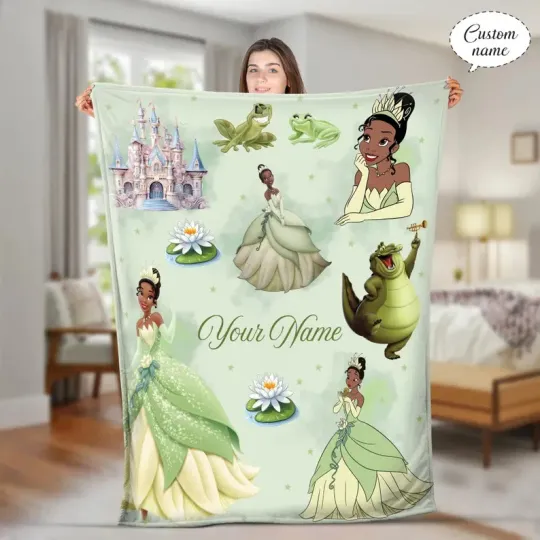 Discover Custom Name Disney Tiana Princess And The Frog Fleece Blanket