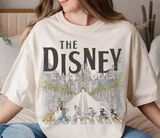 Discover Disney Mickey and Friends Crossing the Road shirt, Retro Mickey t-shirt Disney