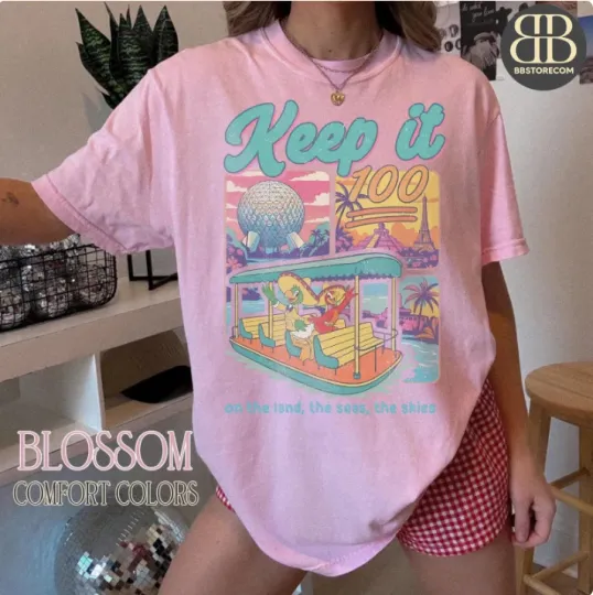 Discover Epcot Inspired Comfort Colors Shirt, Keep It 100 Theme Park Tee