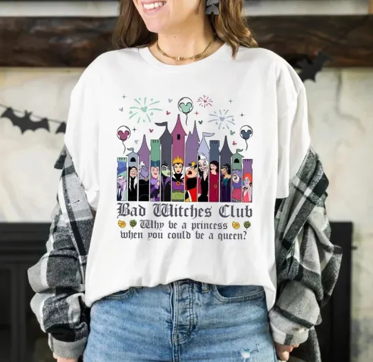 Discover Disney Bad Witches Villains Queen Halloween T-shirt