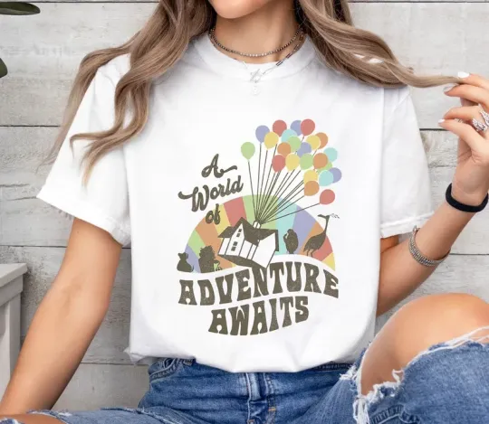 Discover Disney Up A World Of Adventure Awaits Rainbow T-shirt