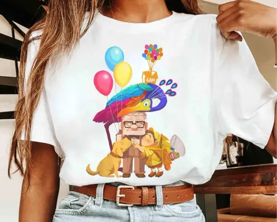 Discover Disney Up Carl Russell Dug Kevin House Balloon T-Shirt