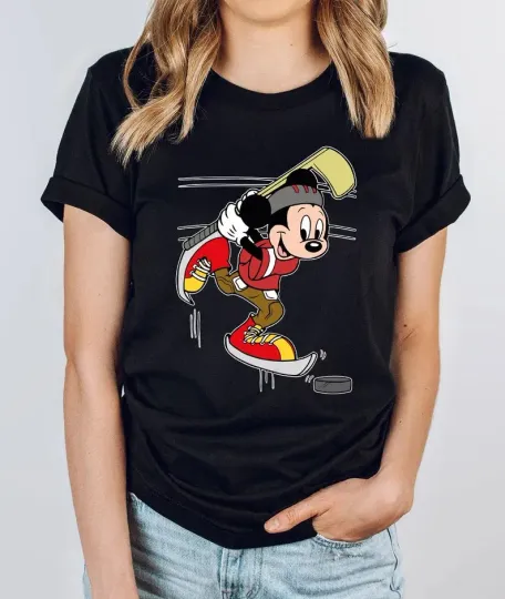 Discover Disney Mickey Mouse Hockey Black T-Shirt