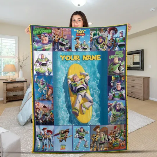 Discover Personalized Disney Toy Story Buzz Lightyear Adventure Trip Fleece Blanket