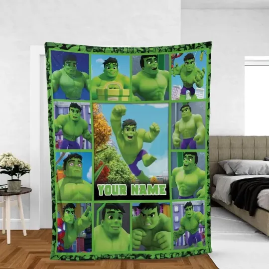Discover Disney Spidey And His Amazing Friends Hulk Cozy Customized Name Fleece Blanket