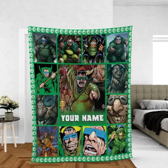 Discover Disney Marvel Fantasic Four Mole Man Graphic Cozy Customized Name Fleece Blanket