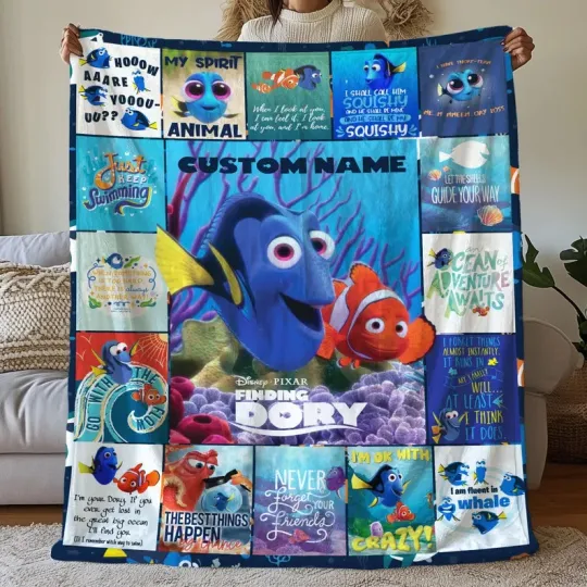 Personalized Marlin And Dory Finding Nemo Fleece Blanket