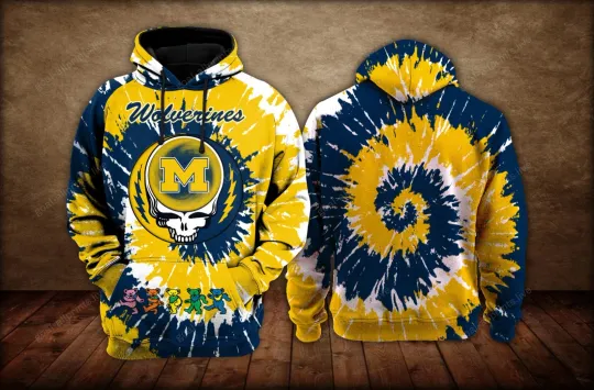 Michigan Wolverines and Grateful Dead All Over Print 3D Hoodie